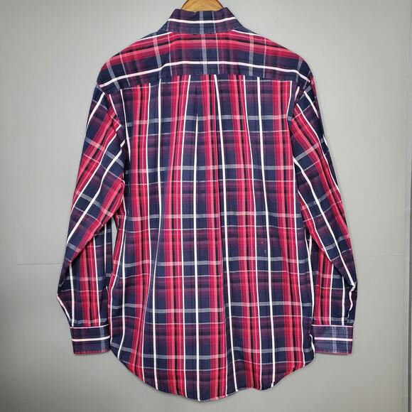 Tommy Hilfiger Red Plaid Button Down Long Sleeve Dress Shirt Size Small - Picture 2 of 5